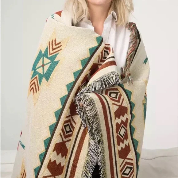 XL Boho chic bohemian picnic camping blanket